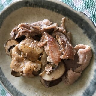 ブラウンマッシュルームと豚肉のカレー炒め